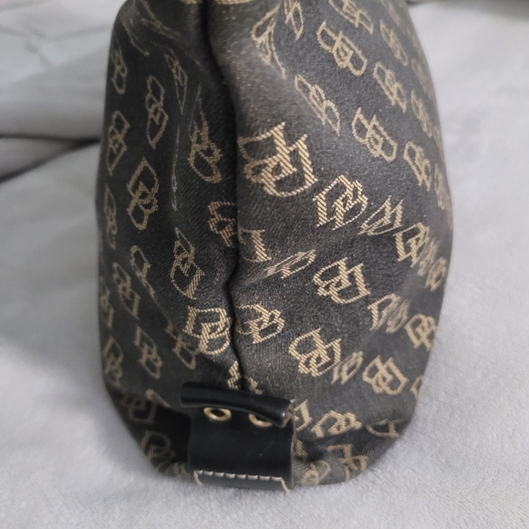 Dooney & Bourke Monogram Canvas Tote Shoulder Bag Brown Black